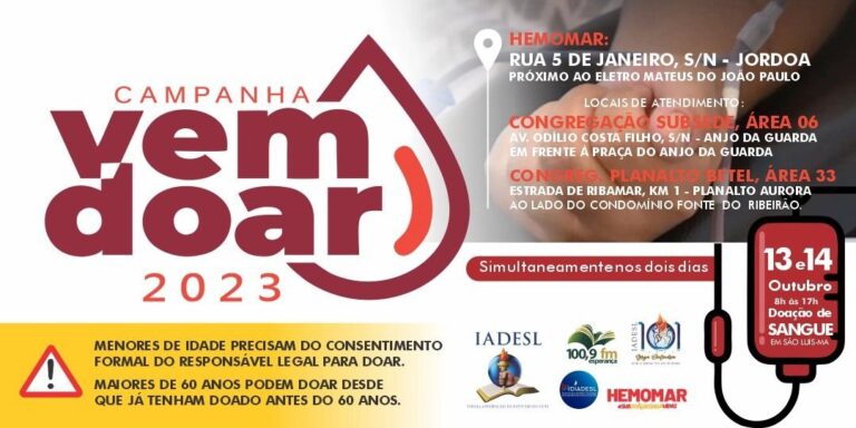 Doe sangue e salve vidas: Assembleia de Deus e HEMOMAR realizam segunda etapa da campanha “Vem Doar 2023”